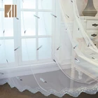 2019 cheap price 3d european embroidery ready made curtains