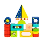 Beech Wood Blocks Games Hot Sale Wooden Play Baby Multifunction Building Block Toy Games For Children