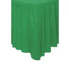 Disposable Self-Adhesive Solid Color Plastic Table Skirts Accordion Pleat Polyester Table Skirt