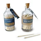 Wholesale Cork Glass Bottle White Head Wooden Stick Matches With Label