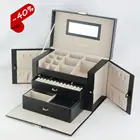 Promotion leather custom jewelri box travel jewelry organizer case large jewelry box wholesale