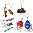 Amazon top seller cartoon rubber pvc keyring keychain 2d with custom logo