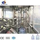 Full system 5 gallon water bottle washing capping packing machine glass automatic liquid filling