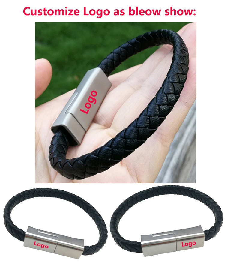 Low MOQ Customized Leather Micro Type C Usb Bracelet Charger Charging Data Cable For IPhone - ANKUX.COM