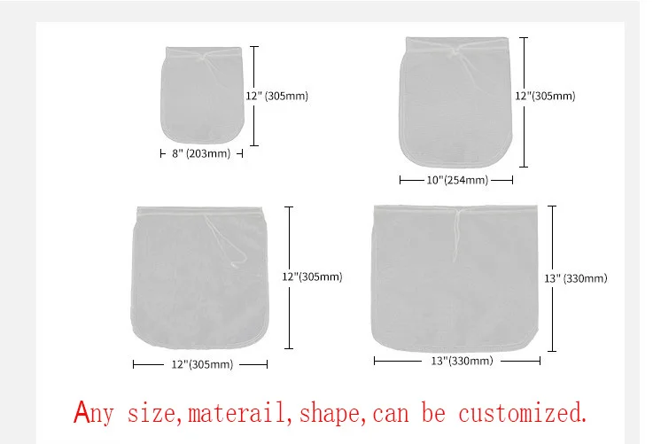50 80100200 حقيبة مرشح شبكة النايلون ميكرون لترشيح السائل 0