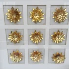 Modern Kitchen Wall Decor Gold Flower Glass 3d Metal Art