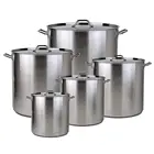 Amazon Hot 5 Packed Aluminum Stock Pot with Lid Cover & Steamer Rack