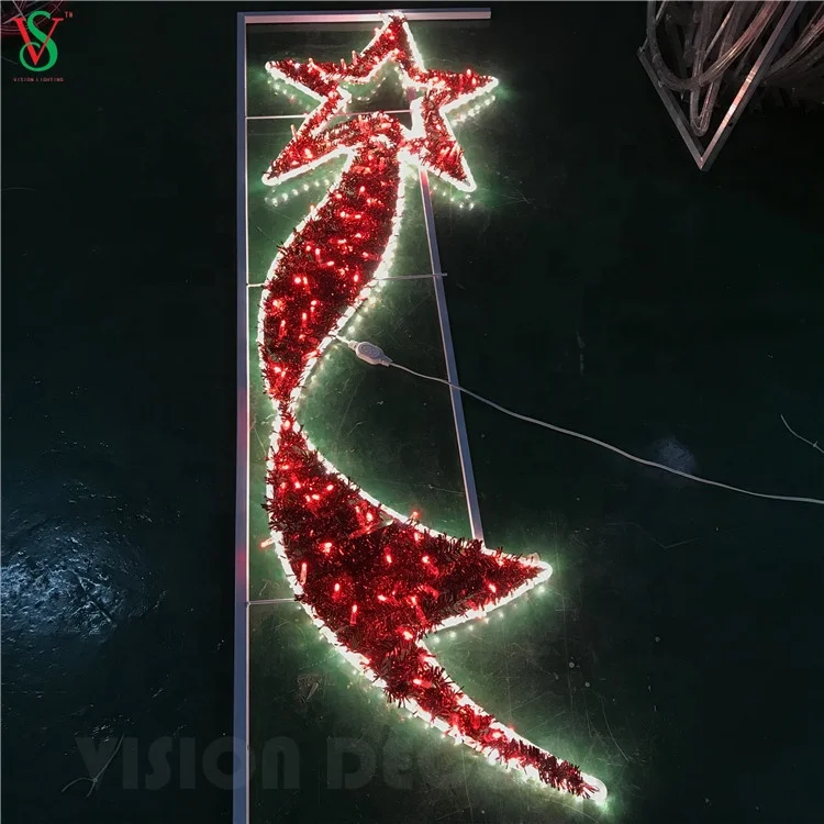 Calle de Navidad LED iluminado estrellas al aire libre lámpara de decoración Polo motivo luces