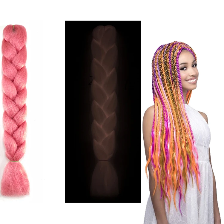 synthetic jumbo shining hair in the darkness 24 inch 100g ombre