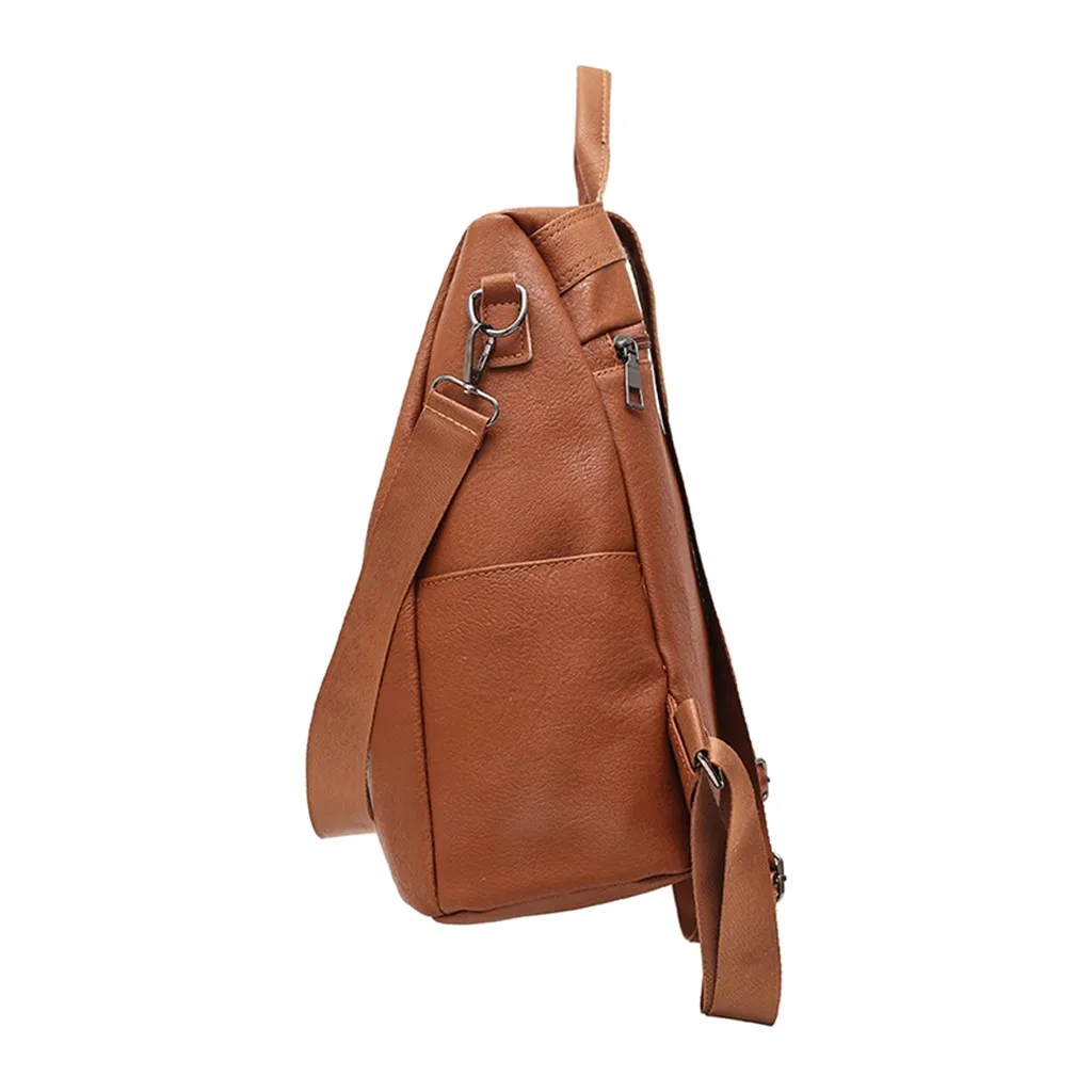 product-GF bags-mochilas PU leather Backpack Woman Anti-theft Backpack Bag Casual Wild Soft Leather -1