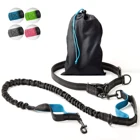 Multifunctional Pet Dog Walking Jogging Hiking Running Bungee Hands Free Dog Leash with Waist Pouch Belt recycled bag