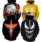 Pullovers Venomn 3D Printed Hoodies Unique Pullovers Tops Men Sweatshirt Hoodie
