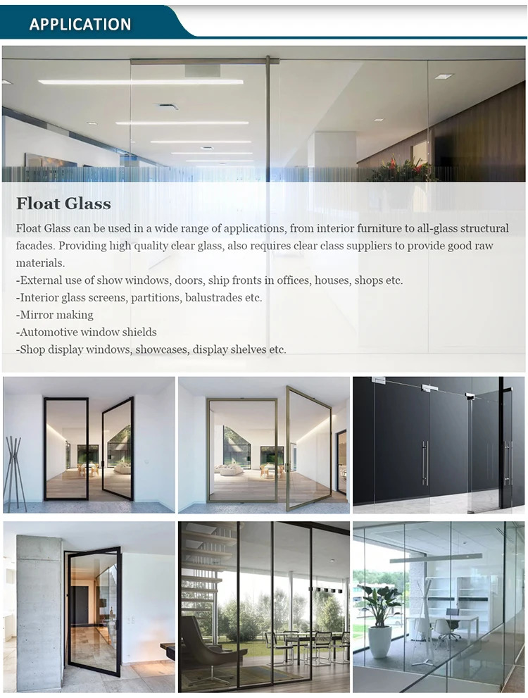 Clear Float Glass 2mm 3mm 4mm 5mm 6mm 8mm 10mm 12mm 15mm 19mm in china for kitchen bathroom and windows