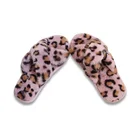 Women Wholesale Winter Leopard Indoor Plush Cross Fur Slippers