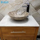 Wash Basin Stone Washing Sink New Fashion Gold Brown Marble Basin Natural Stone Wash Basin Countertop Sink for Bathroom