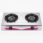 Hot sale table brass double 2 burner stainless steel gas stove/ gas cooktop