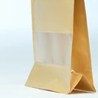 One-Stop Service Wholesale Custom Kraft Paper Square Flat Bottom Coffee Bag Size Strong Sealing