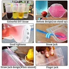 Pouch Transparent Reusable Drinking Fruit Juice Packing Pouch Bag With Straw