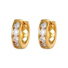 Hoop Earrings Gold Drop E-47 Xuping Women Fashion Huggie Jewelry Cubic Zircon Gold Plated Hoop Earrings