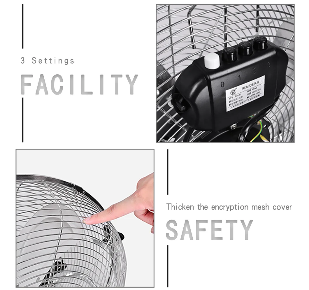 12 14 16 18 20 " Inch AC Factory Price Electric Cooper Motor Industrial Powerful Metal Best Floor Ventilador Air Circulator Fan supplier