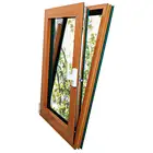 kitchen Wooden grain tilt and turn aluminum windows for wooden structure