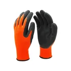 Yellow/Red Crinkle Latex Coated Chemical Resistance Hand Protective Working Gloves