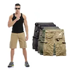 2019 Spot new mens black cargo pants multi pocketed cotton casual outdoor cargo shorts