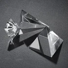Clear Classical Clear Crystal Pyramid Support 3D Laser Colourful Print For Crystal Crafts