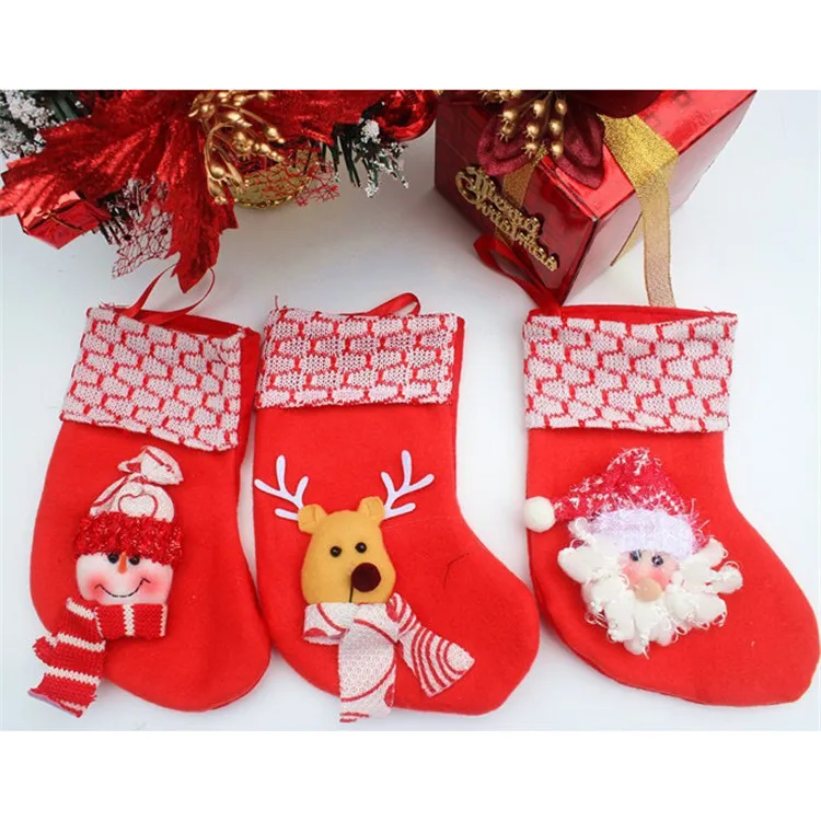 christmas stocking mini sock santa claus candy gift bag xmas