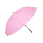 New inventions sun and rain 24 ribs stick umbrella for girl