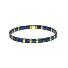 2020 New Arrivals Wholesale Jewelry Elastic Tila Flat Custom Stretch Square Glass Seed Bead Bracelet For Women Men