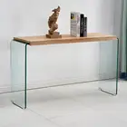 China Manufacture Wooden Top Glass Coffee Table Set Corner Console Table For Hotel