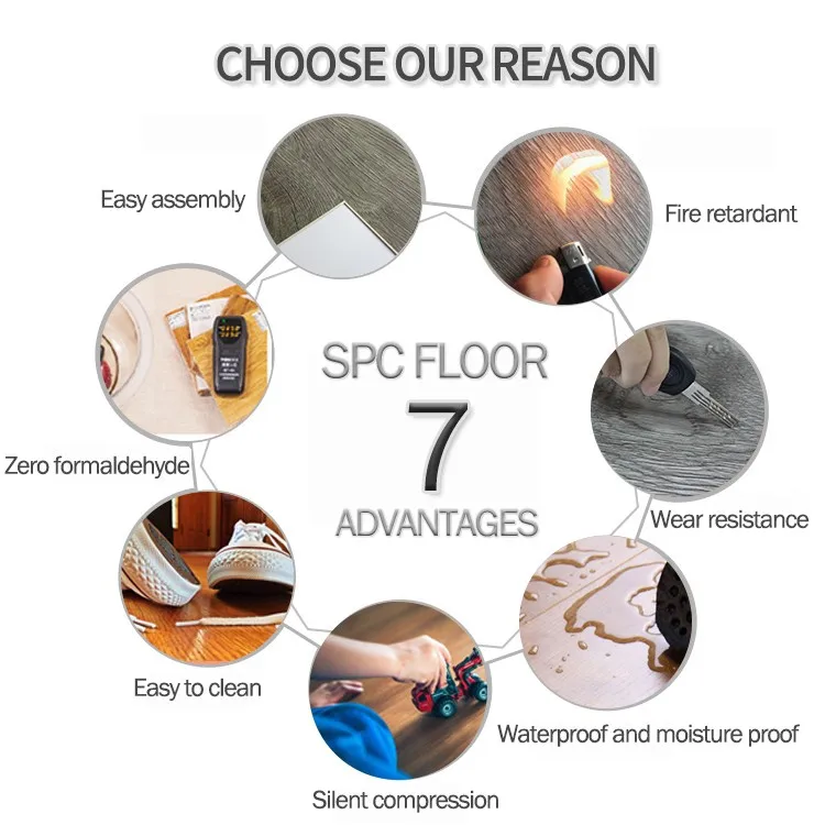Luxury Vinyl Scratch resistant waterproof formaldehyde-free SPC Click flooring