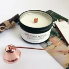 Home Decoration Organic Soy Candles Mescente Organic Metal Tin Pillar Soy Wax Candles