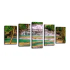 Noah Art Modern Waterfall Art Print, Green Summer Forest Canvas Art Landscapes Pictures on Canvas Prints