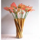 Mixed Greens and Anthurium with Decorative Vase Silk Plant