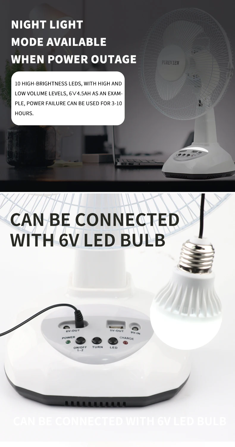 Charging Table Portable Fan, Solar, 6v, 8w - detail 24