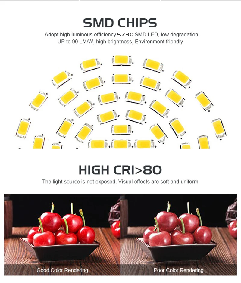 SMD5730 LED Downlight Dimmable 3W 5W 7W 12W 15W 18W LED Ceiling Downlight Light Cold Warm white Lamp LED Lamp Spot Light