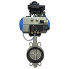 DN150 DN80 PN16 3 inch PTFE Seat Wafer Type Pneumatic Butterfly Valve Control actuator double acting spring return