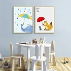 Kids Art Wall Print Art Colourful Cartoon Animal Kids Print Painting On Canvas Wall Art Bedroom Decoration Painting