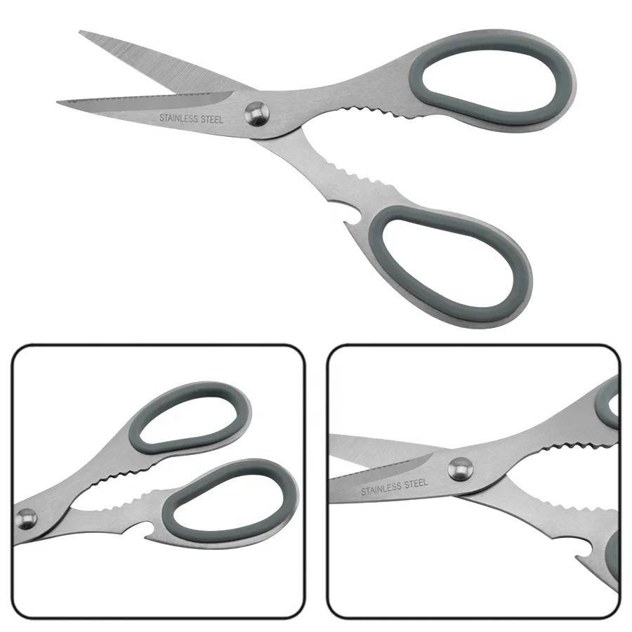 High Quality stainless steel kitchen fish cutting scissors shears in different color