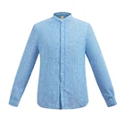 office wholesale sky blue stripe organic cotton men shirt