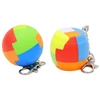 Square Spherical Cylindrical Tri-Curved Pattern Assembling Mini-Key Chain For Gift
