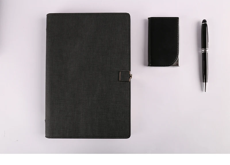leather logo customized promotional business gift set/notebook