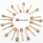 Sticks Spoon Wholesale Eco Friendly Honey Dipper Sticks Server Different Size Custom Logo Wood Honey Spoon