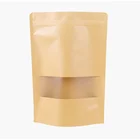 Paper Pouch Stand Up Pouches Manufacturers Frosted Window Doypack Bolsa Kraft Paper Stand Up Pouch Zip Lock Bags