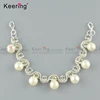 High-end Wear Directly Pearl Crystal Zigzag Chain Custom Necklace Neck trim Applique decorative on Apparel WNLC-095