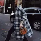 Winter Coats Wholesale New Fashionable Women Winter Warm Plaid Long Coats
