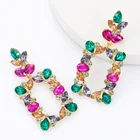 Earrings Earrings Drop Earings Fashionable European And American Style Crystal Square Hoop Diamond Earrings