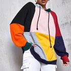 Raglan Hoodie Hoodie Companies Raglan Sleeve Colorblock Drawstring Hoodie Women Casual Long Sleeve Polyester Hooded